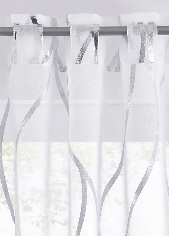 Transparent gardin med glansprint (1-pack), bonprix