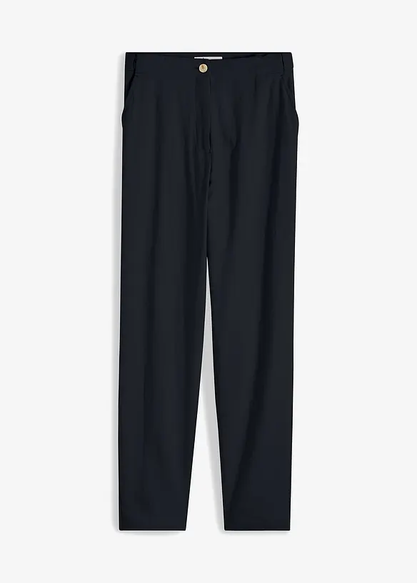 High Waist-bukse i lin-viskosemiks med kortere benlengde, bonprix