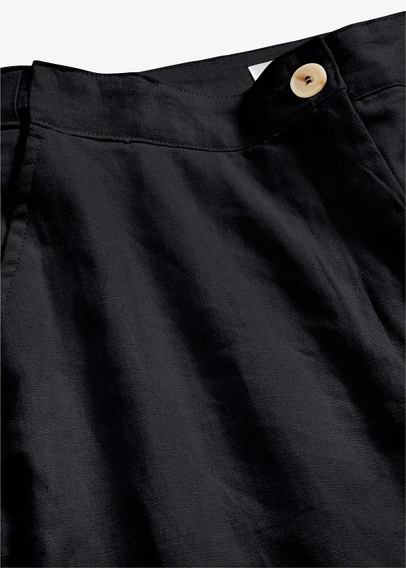 High Waist-bukse i lin-viskosemiks med kortere benlengde, bonprix