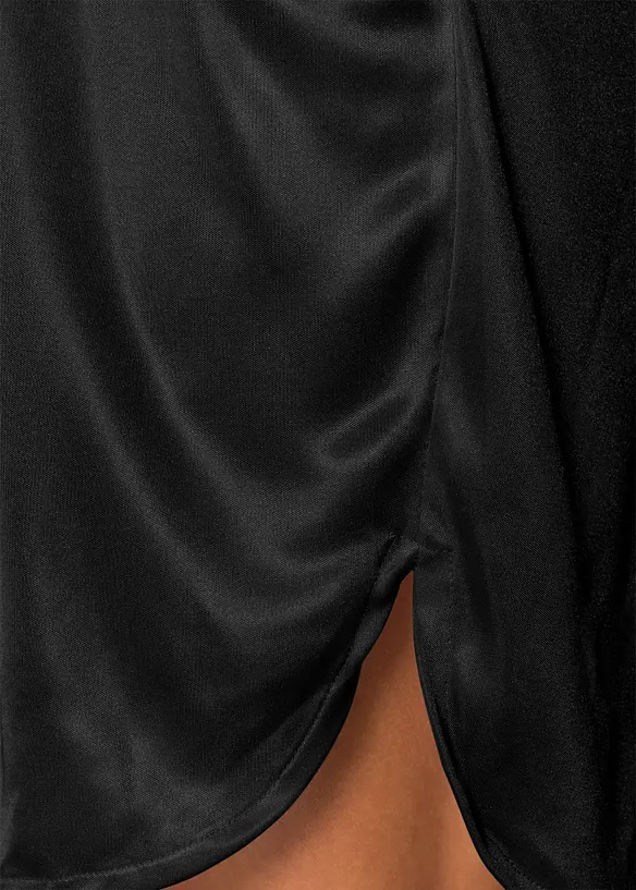 Satengkimono med blonder, bonprix