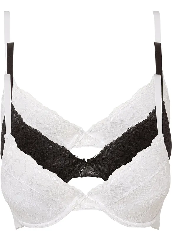Push up-BH med fine blonder (3-pack), bonprix