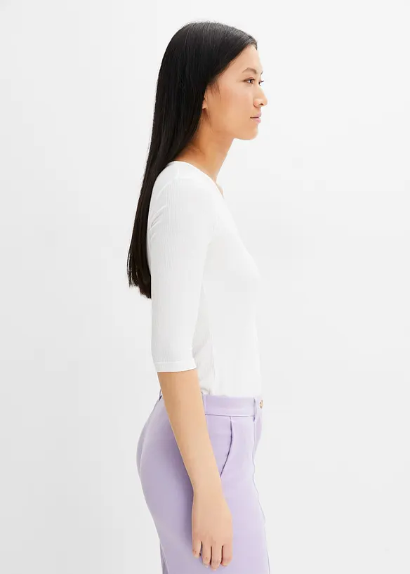 Ribbet topp av myk viskose, bonprix