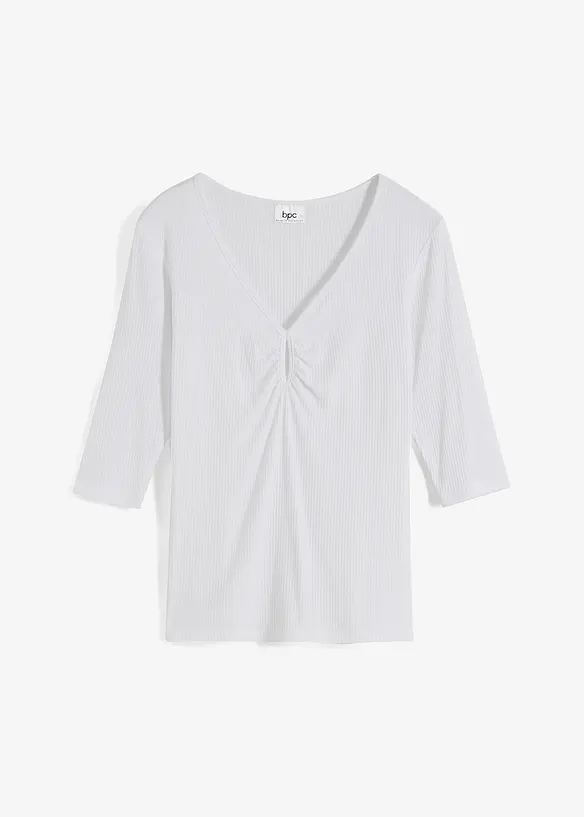 Ribbet topp av myk viskose, bonprix
