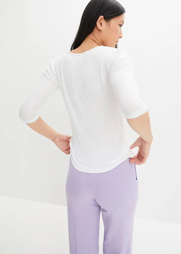 Ribbet topp av myk viskose, bonprix