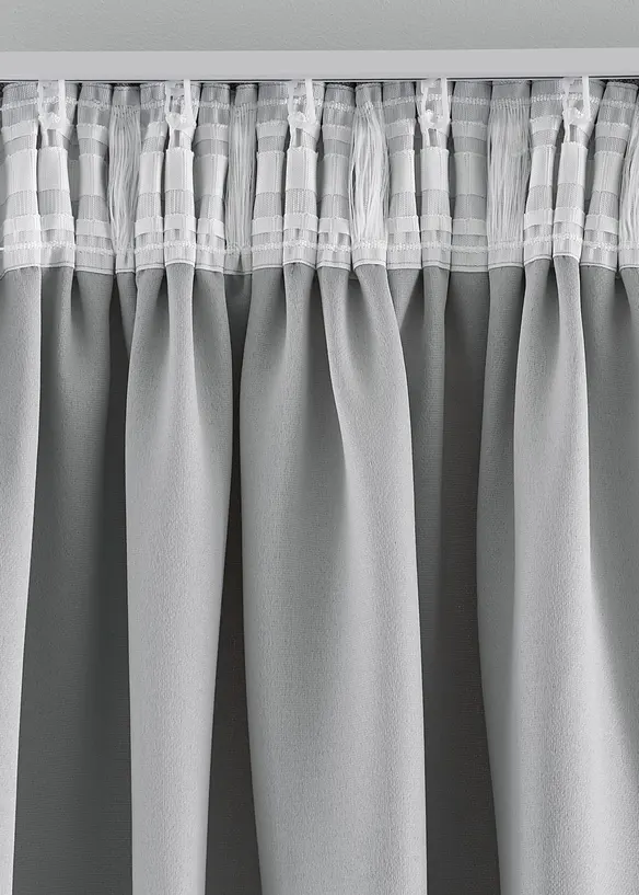 M&oslash;rkleggingsgardin med lett struktur (2-pack), bonprix