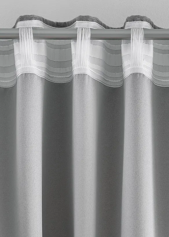 M&oslash;rkleggingsgardin med lett struktur (2-pack), bonprix