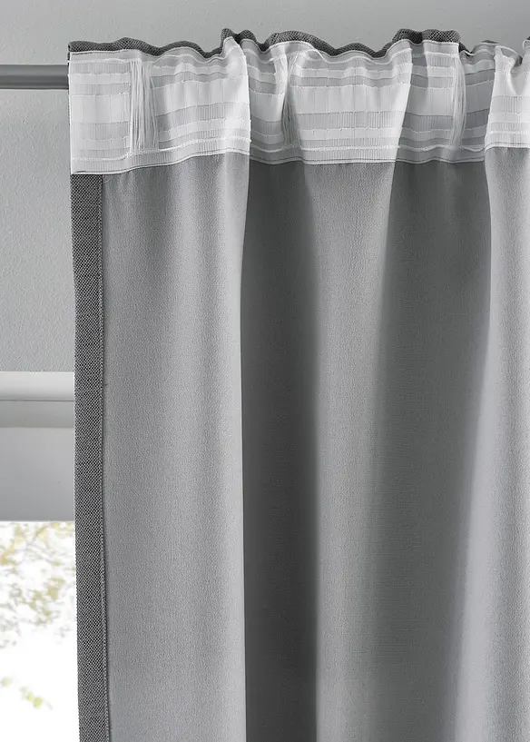 M&oslash;rkleggingsgardin med lett struktur (2-pack), bonprix