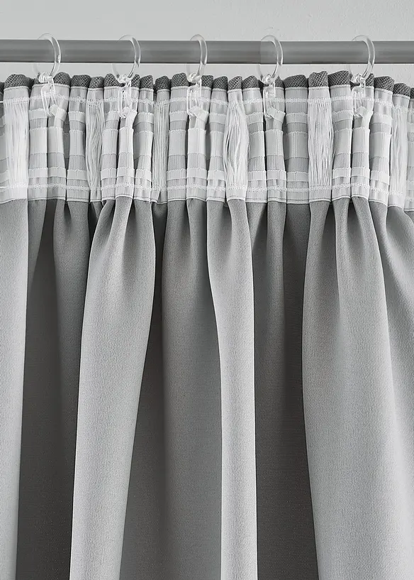 M&oslash;rkleggingsgardin med lett struktur (2-pack), bonprix