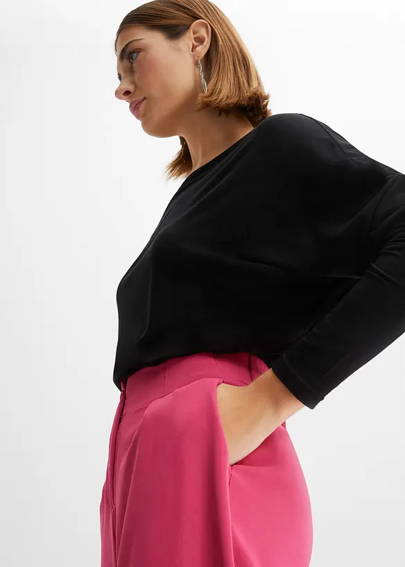 Langermet topp i myk viskosemiks, bonprix