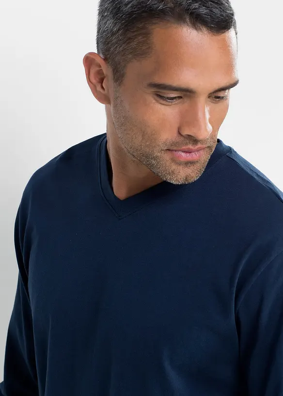 Pyjamas med bomull og lange ermer, bonprix