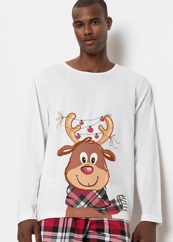 Pyjamas av 100% økologisk bomull med lange ermer, bonprix