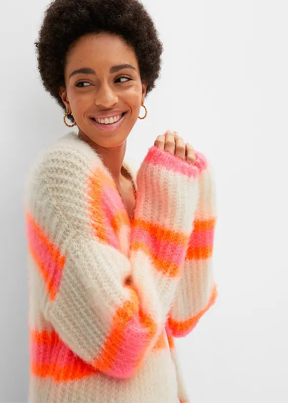 Oversized, strikket kåpe, bonprix