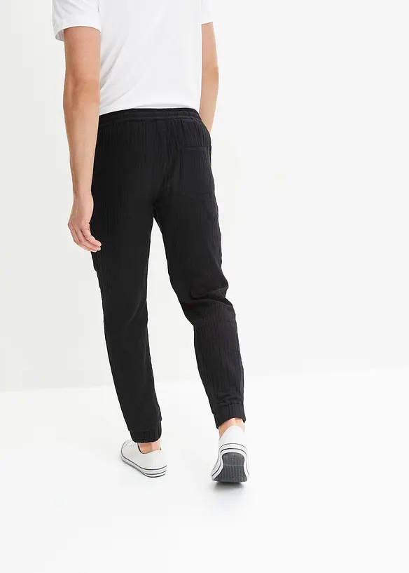 Regular Fit slip-on-bukse i 100% bomull, Tapered, bonprix