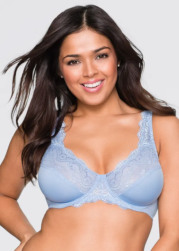 Bøyle-BH med delikate blonder (2-pack), bonprix