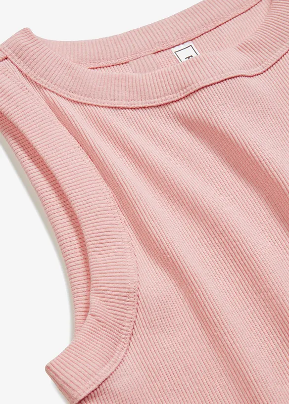 Ribbet topp i 100% økologisk bomull, bonprix