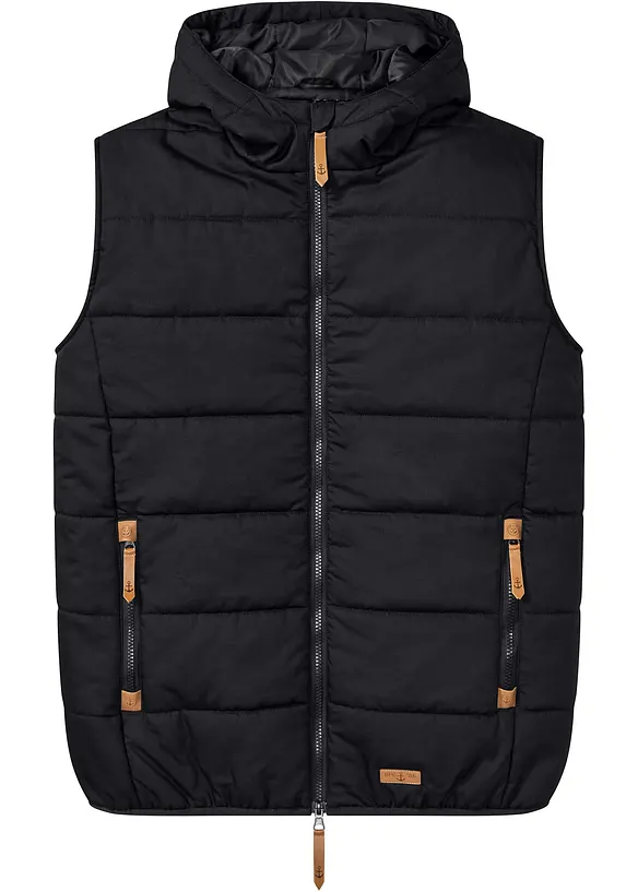 Vattert vest med hette, bonprix