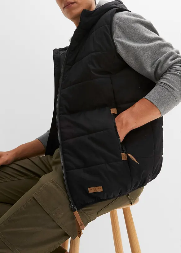 Vattert vest med hette, bonprix
