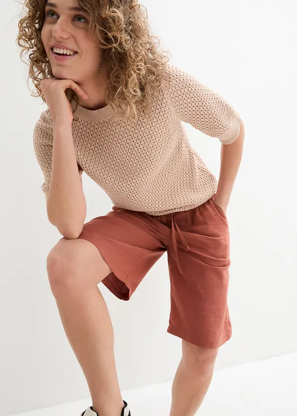 Casual bermuda med lin, bonprix