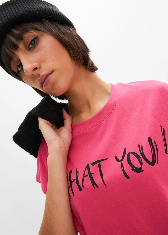 Oversized topp i 100% bomull, bonprix