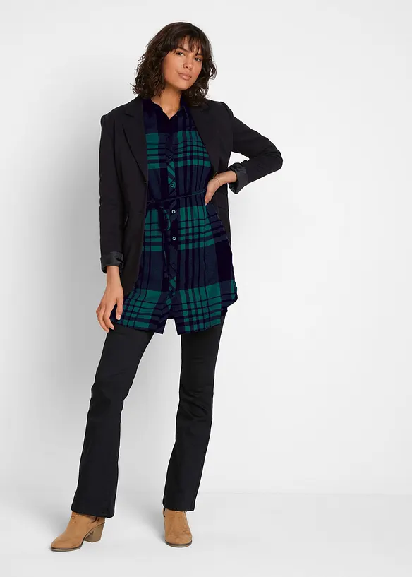 Lang mammabluse i bomullsflanell, bonprix