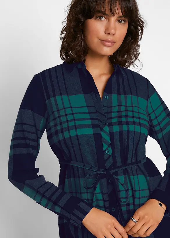 Lang mammabluse i bomullsflanell, bonprix