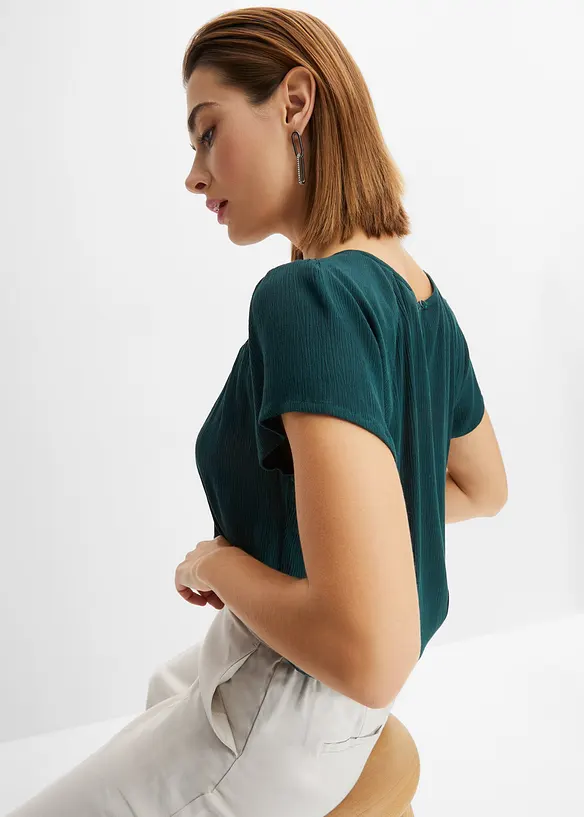 Bluse med blonder, bonprix