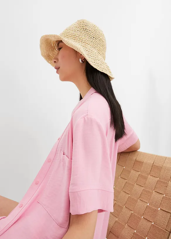 Kortermet bluse med brystlomme, bonprix