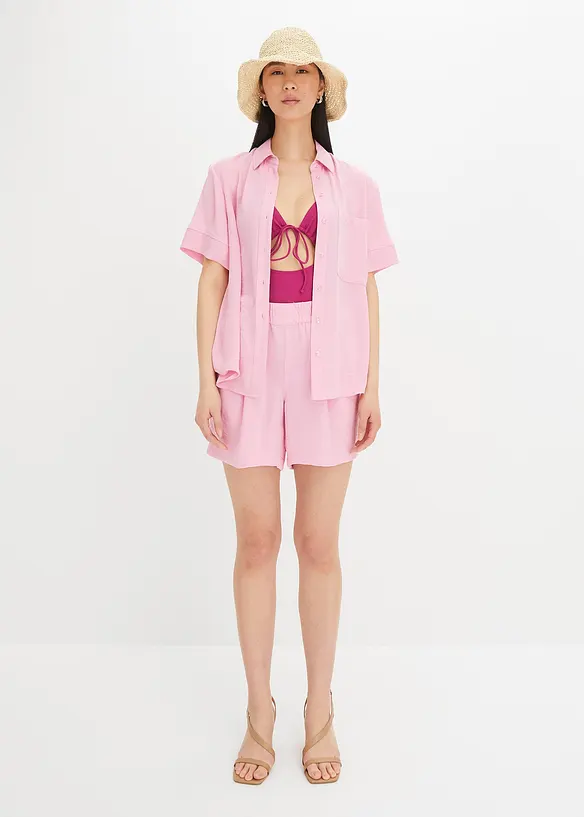 Kortermet bluse med brystlomme, bonprix