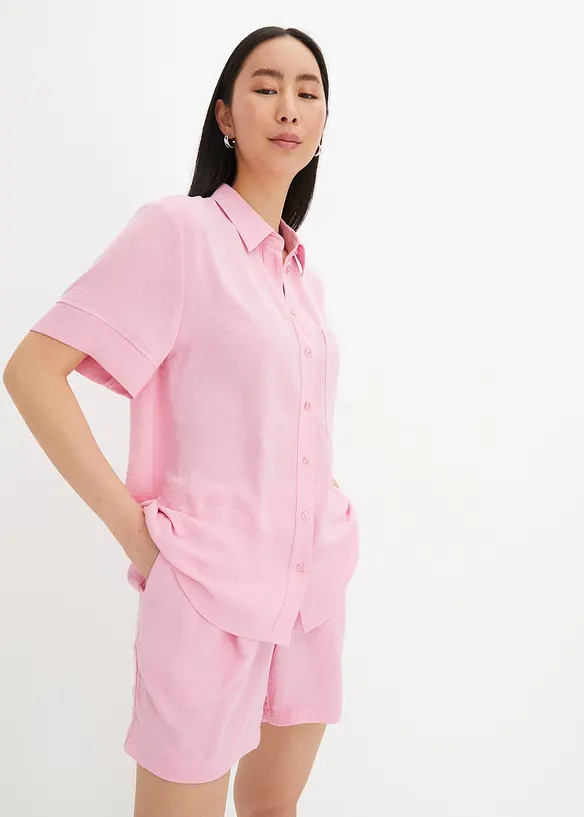Kortermet bluse med brystlomme, bonprix