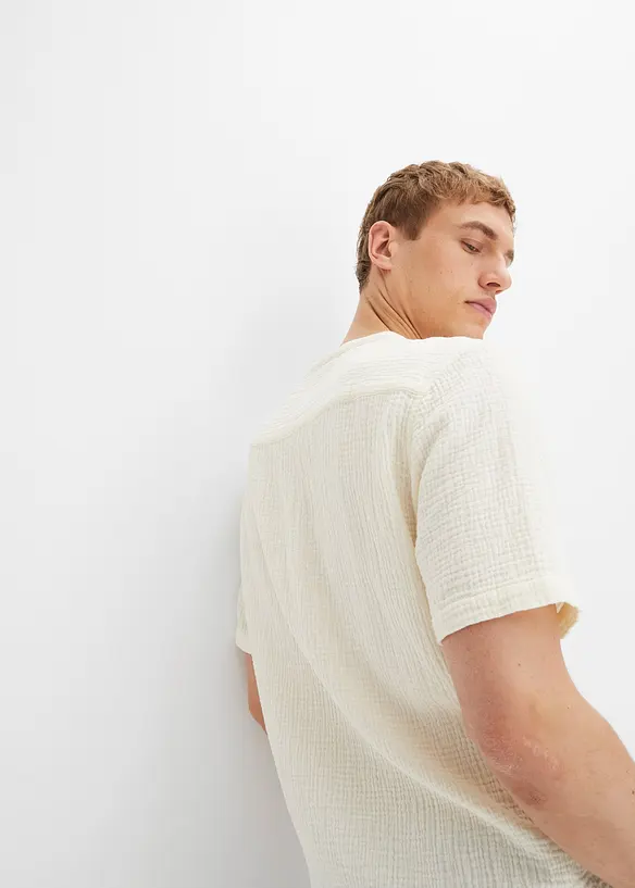 Kortermet skjorte i lett musselin, bonprix