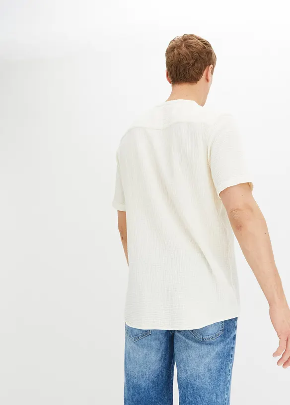 Kortermet skjorte i lett musselin, bonprix