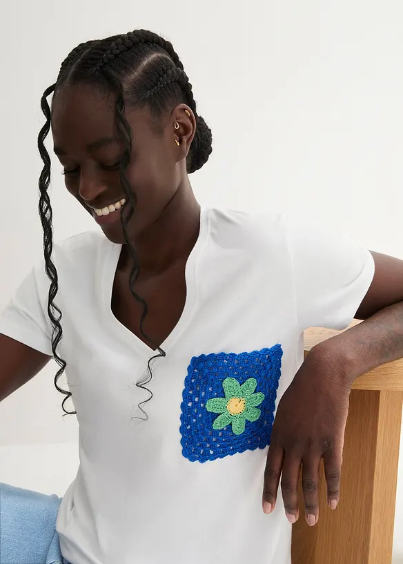 T-skjorte med broderi, bonprix