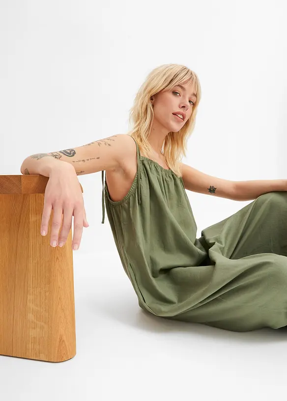 Jumpsuit i lett lin-viskose-miks, bonprix