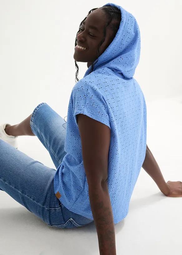 Henley-shirt med hette, bonprix