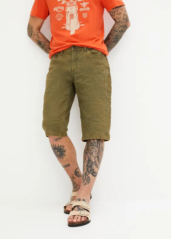 Lang stretch-bermuda, Loose Fit, bonprix