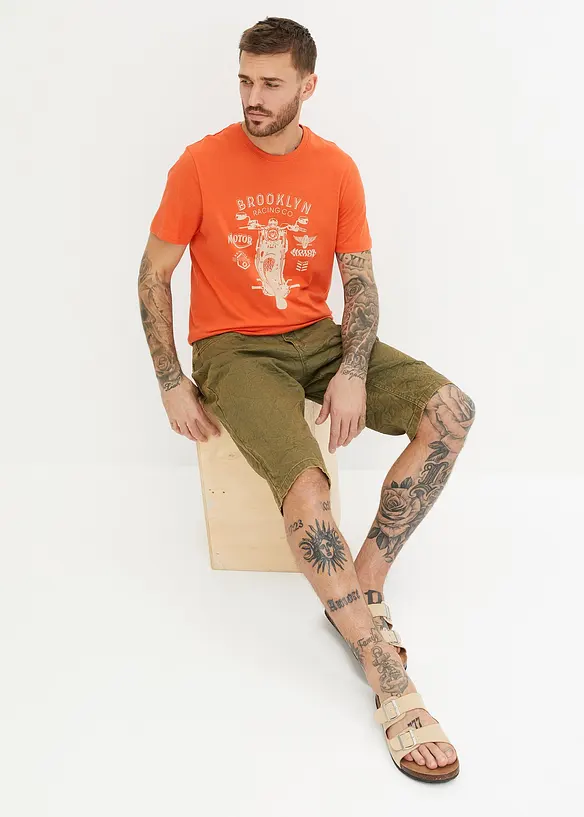 Lang stretch-bermuda, Loose Fit, bonprix