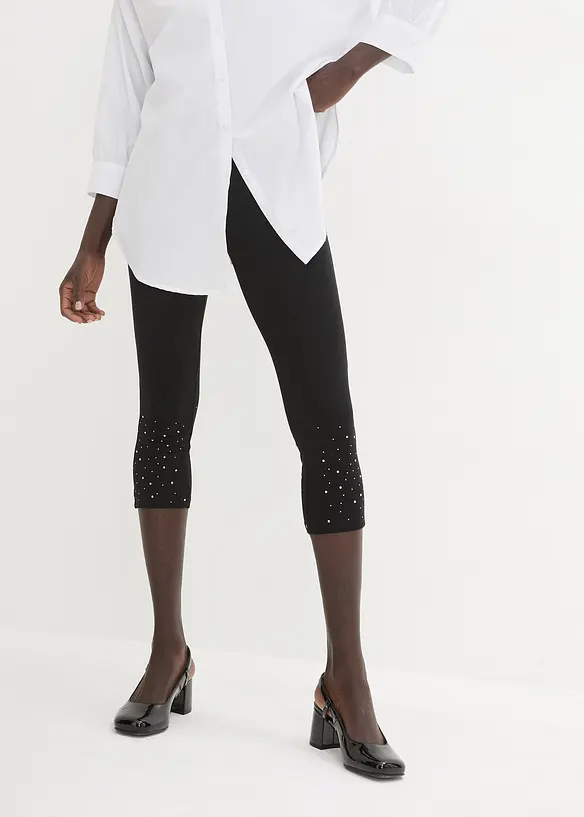 Caprileggings i bomullsmiks, bonprix