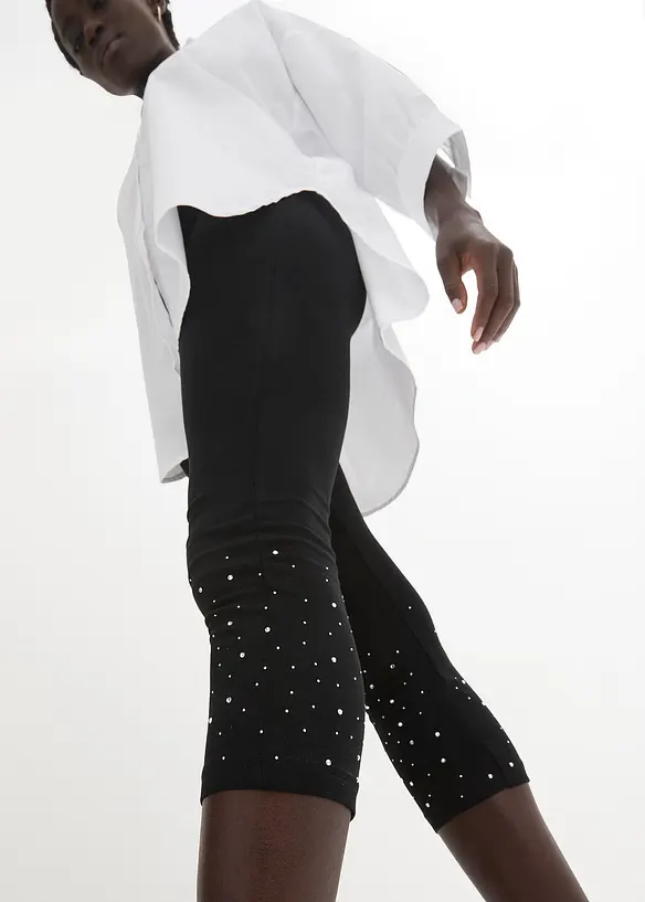 Caprileggings i bomullsmiks, bonprix