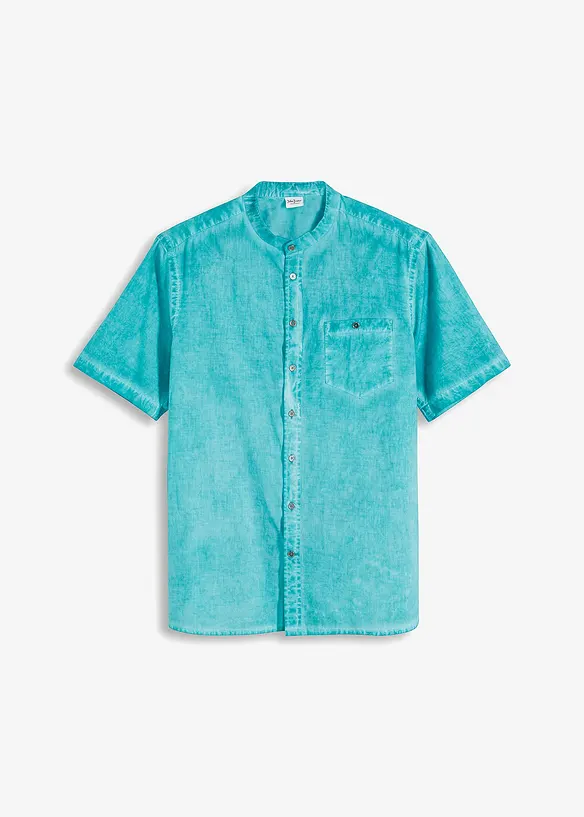Kortermet skjorte i vasket look, bonprix