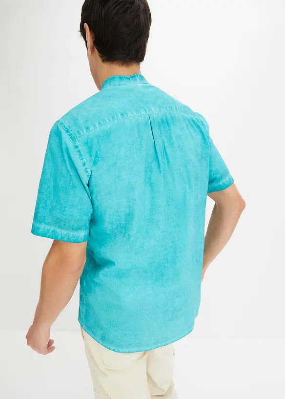 Kortermet skjorte i vasket look, bonprix
