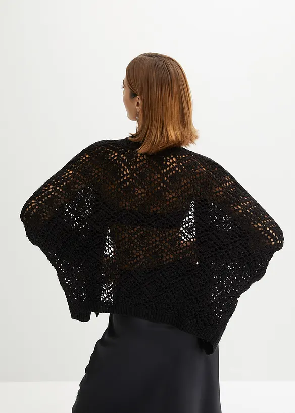 Cardigan med hullmønster, bonprix
