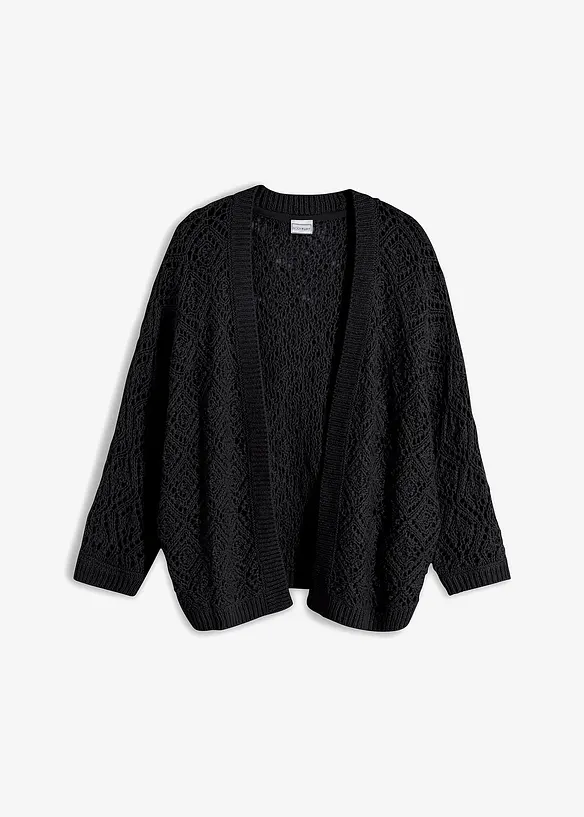 Cardigan med hullmønster, bonprix