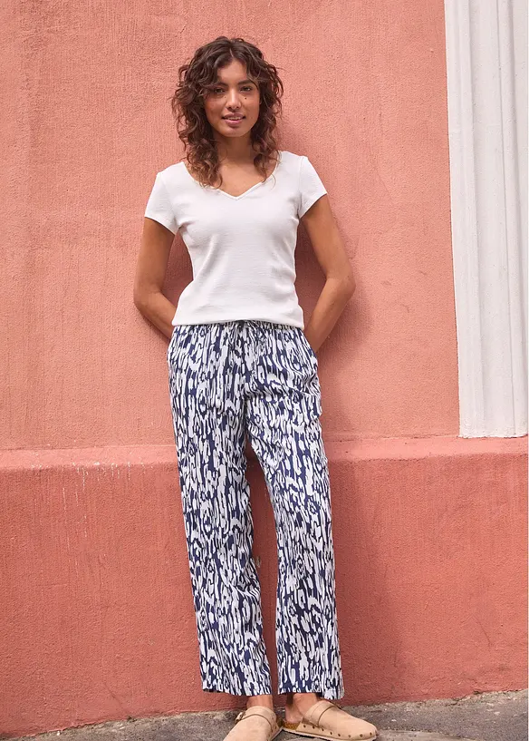 Pull on-bukse i lett viskose, bonprix
