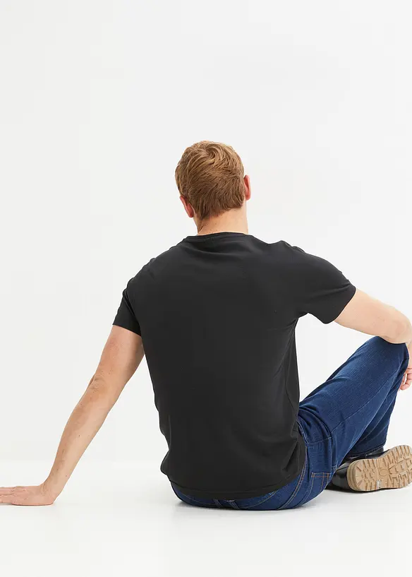 T-skjorte med V-hals (3-pack), bonprix