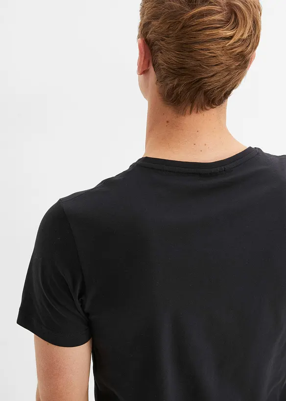 T-skjorte med V-hals (3-pack), bonprix