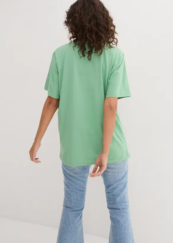 Vid, lang topp med V-hals, kortermet (5-pack), bonprix