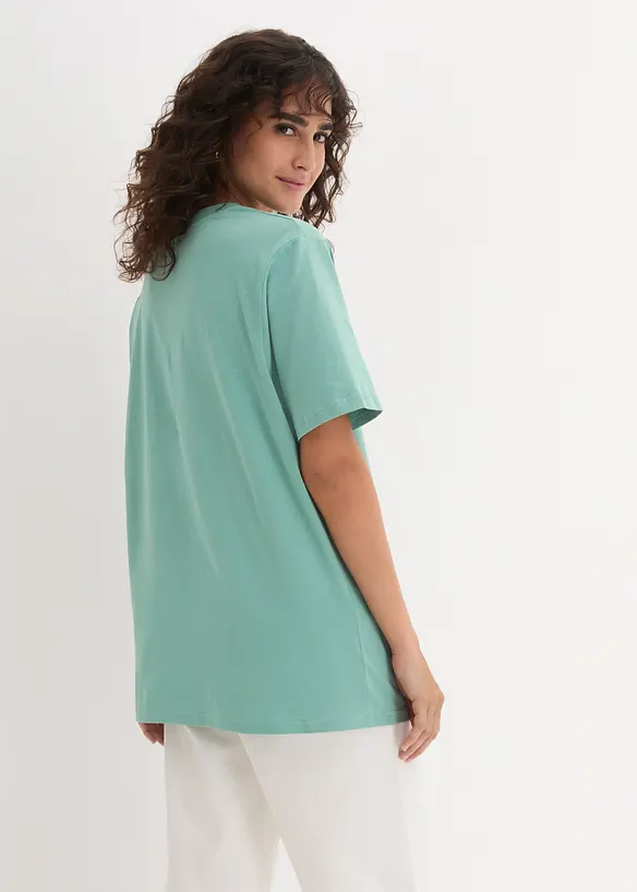 Vid, lang topp med V-hals, kortermet (5-pack), bonprix