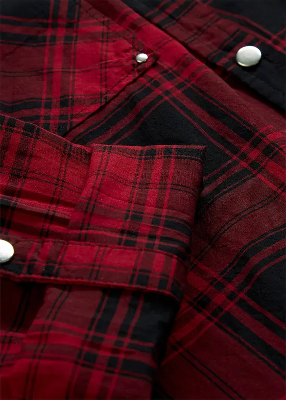 Rutete bluse i 100% bomull, bonprix