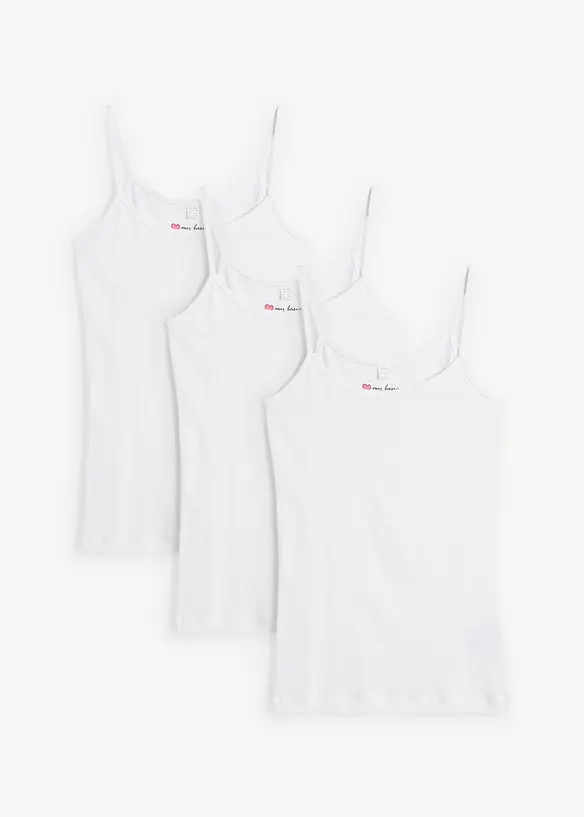 Singlet i 100% bomull (3-pack), bonprix