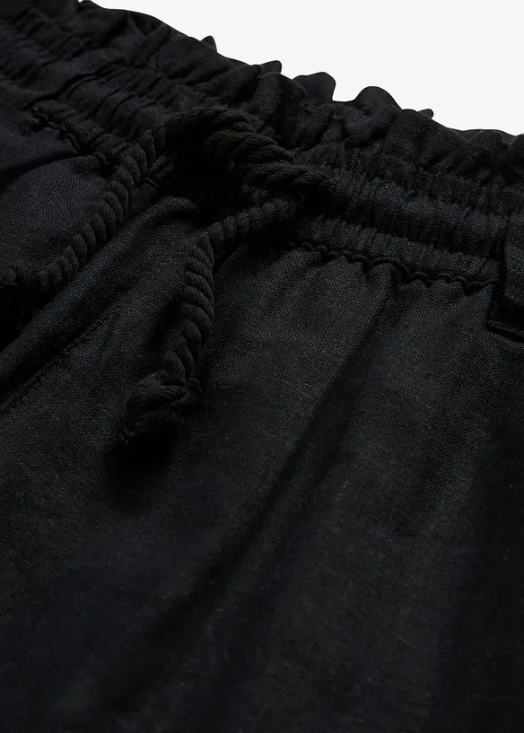 Paperbag-shorts med lin, bonprix